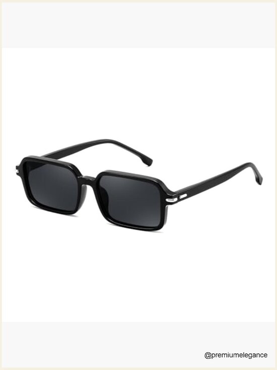 Trendy Rectangle Narrow Thin Slim Square Sunglasses UV400 Retro Unisex main image 5